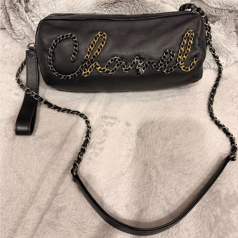 Chanel 20s bowling calfskin bag with Gold and Silver Chain